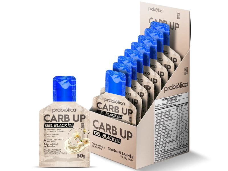 CARB UP GEL BLACK CX C/ 10 SACHÊS 30G - PROBIÓTICA