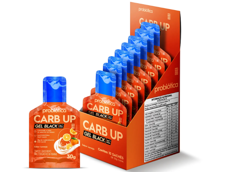 CARB UP GEL BLACK CX C/ 10 SACHÊS 30G - PROBIÓTICA