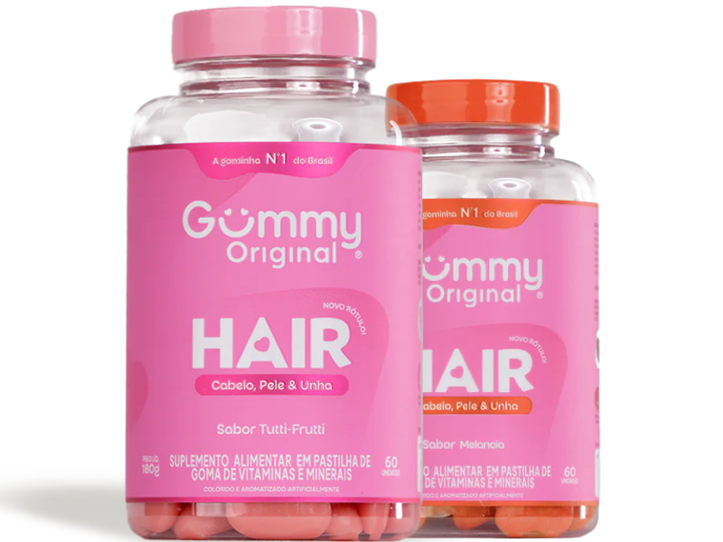 GUMMY HAIR PROMOPACK TUTTI FRUTTI 60UN + MELANCIA 60UN