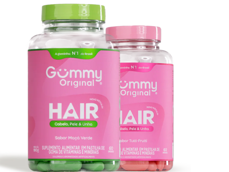 GUMMY HAIR PROMOPACK TUTTI FRUTTI 60UN + MAÇA VERDE 60UN