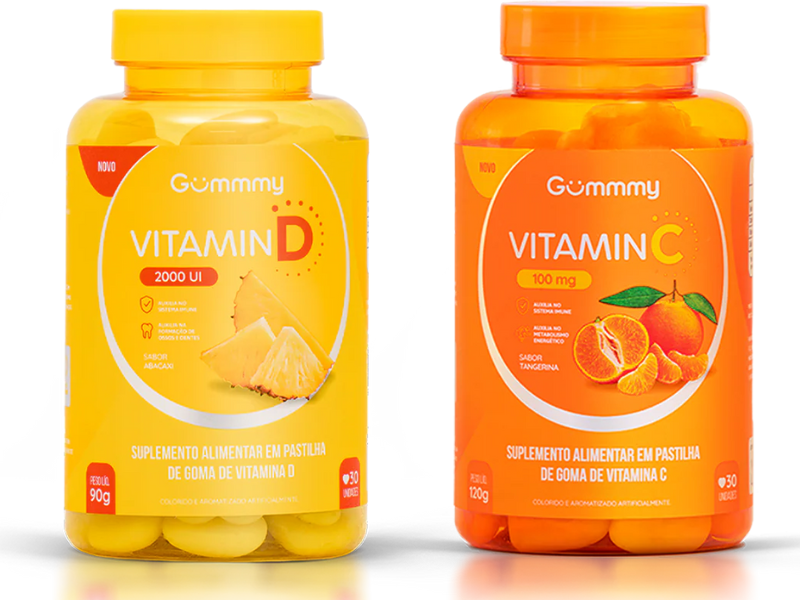 GUMMY PROMOPACK VIT C (TANGERINA) 30UN + VIT D (ABACAXI) 30UN