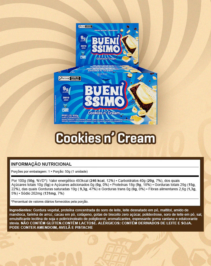 BARRA BUENISSIMO CAIXA C/ 12UN 50G - UNDER LABZ