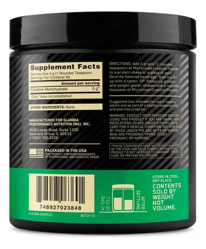 CREATINA 300G - OPTIMUN NUTRITION