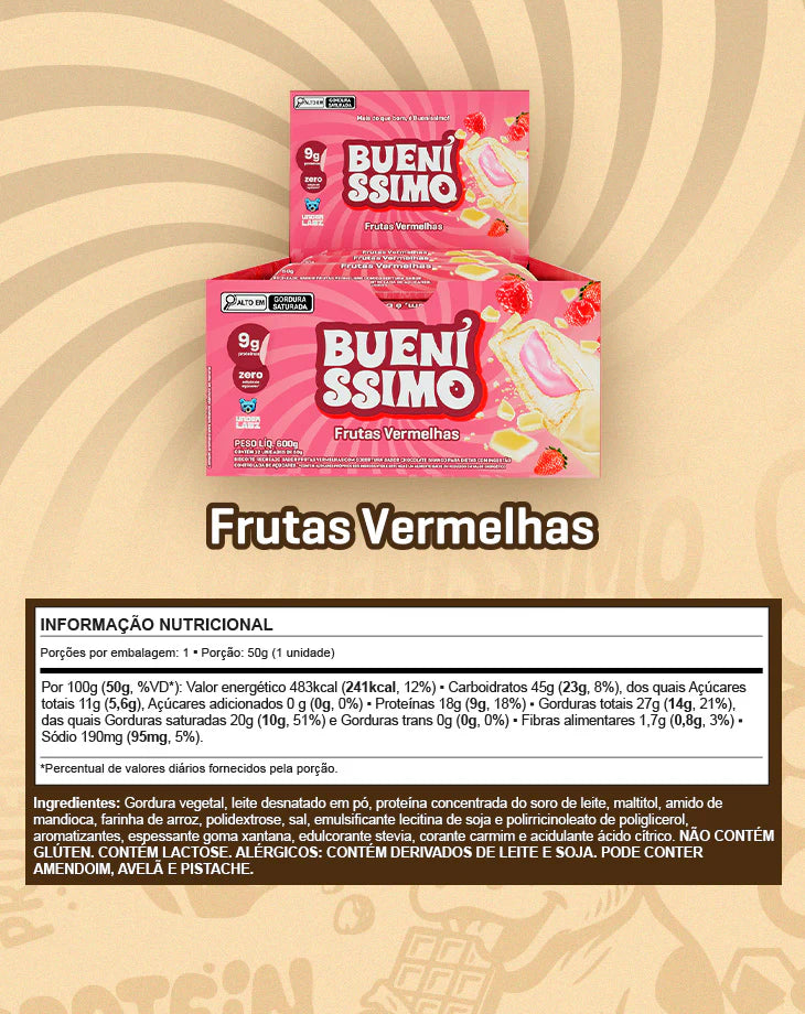 BARRA BUENISSIMO CAIXA C/ 12UN 50G - UNDER LABZ