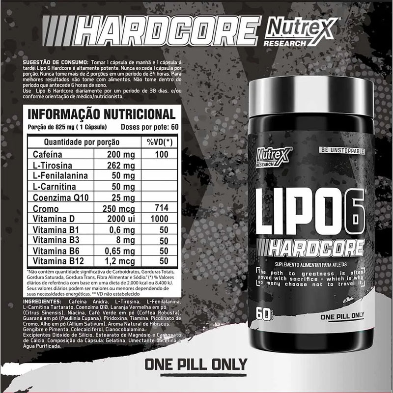LIPO 6 HARDCORE 60CAPS - NUTREX