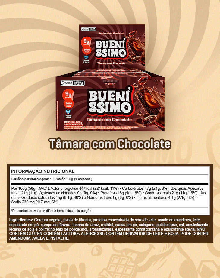 BARRA BUENISSIMO CAIXA C/ 12UN 50G - UNDER LABZ
