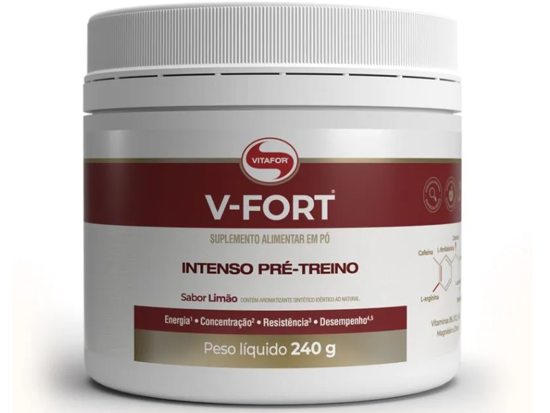 PRÉ-TREINO V FORT (C/ CAFEINA) 240G - VITAFOR