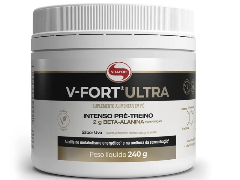 PRÉ-TREINO V FORT ULTRA (C/ CAFEINA) 240G - VITAFOR