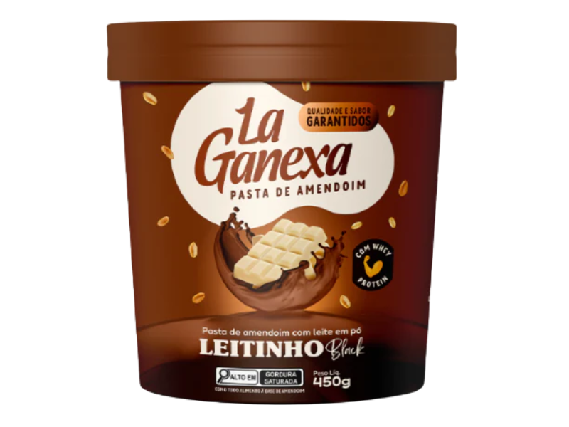PASTA DE AMENDOIM INTEGRAL GOURMET LEITINHO BLACK 450G - LA GANEXA
