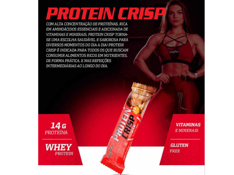PROTEIN CRISP BAR 12UN 45G - INTEGRALMEDICA - New Shape Distribuidora