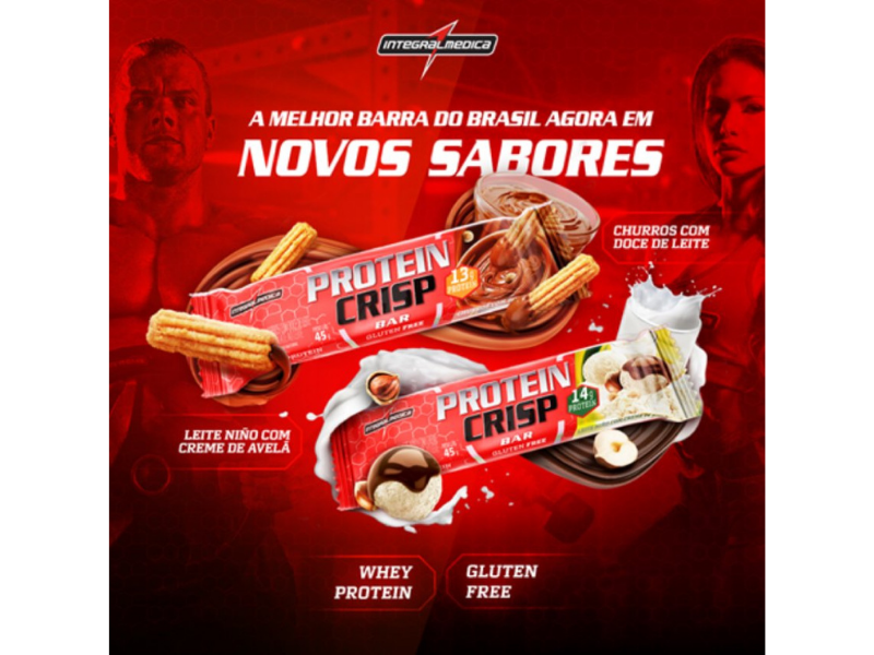 PROTEIN CRISP BAR 12UN 45G - INTEGRALMEDICA - New Shape Distribuidora