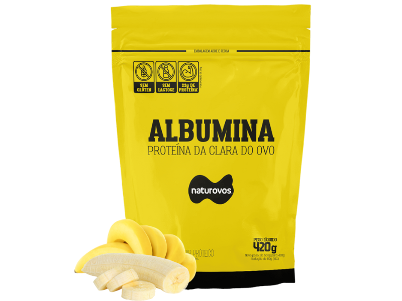 ALBUMINA 80% NATURAL 420G - NATUROVOS - New Shape Distribuidora