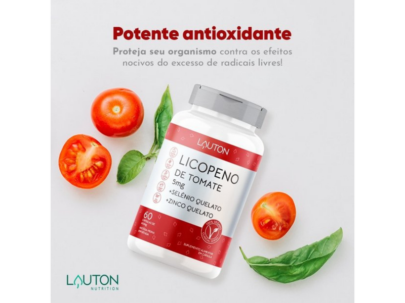 LICOPENO DE TOMATE 60COMP 500MG - LAUTON - Sua Saúde Distribuidora