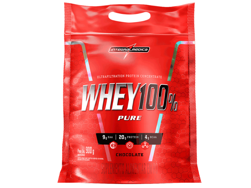 WHEY 100% PURE 900G REFIL - INTEGRALMEDICA - New Shape Distribuidora